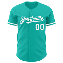 Загрузить изображение в средство просмотра галереи, Custom Aqua White Authentic Baseball Jersey