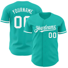 Загрузить изображение в средство просмотра галереи, Custom Aqua White Authentic Baseball Jersey