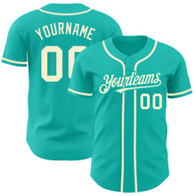 Load image into Gallery viewer, Custom Aqua Cream Authentic Baseball Jersey
