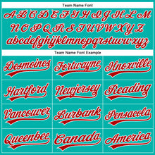 Загрузить изображение в средство просмотра галереи, Custom Aqua White Pinstripe Red Authentic Baseball Jersey