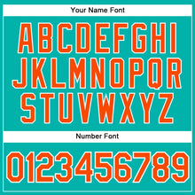 Загрузить изображение в средство просмотра галереи, Custom Aqua White Pinstripe Orange Authentic Baseball Jersey