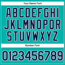 Загрузить изображение в средство просмотра галереи, Custom Aqua White Pinstripe Navy Authentic Baseball Jersey