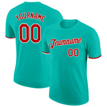 Load image into Gallery viewer, Custom Aqua Red-White Performance T-Shirt