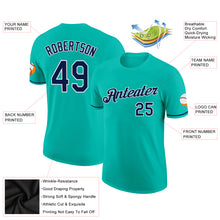 Load image into Gallery viewer, Custom Aqua Navy-White Performance T-Shirt