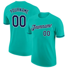 Load image into Gallery viewer, Custom Aqua Navy-White Performance T-Shirt