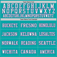 Laden Sie das Bild in den Galerie-Viewer, Custom Aqua White-Purple Mesh Authentic Football Jersey