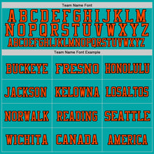 Load image into Gallery viewer, Custom Aqua Orange-Black Mesh Authentic Football Jersey