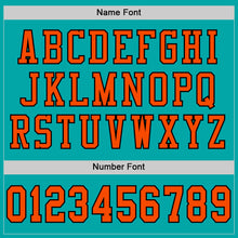 Load image into Gallery viewer, Custom Aqua Orange-Black Mesh Authentic Football Jersey