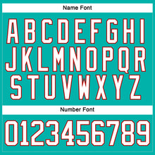 Загрузить изображение в средство просмотра галереи, Custom Aqua White-Red Hockey Lace Neck Jersey