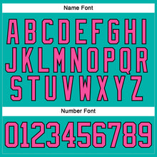 Загрузить изображение в средство просмотра галереи, Custom Aqua Pink-Black Hockey Lace Neck Jersey