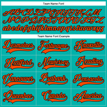 Загрузить изображение в средство просмотра галереи, Custom Aqua Orange-Black Hockey Lace Neck Jersey