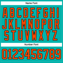 Загрузить изображение в средство просмотра галереи, Custom Aqua Orange-Black Hockey Lace Neck Jersey