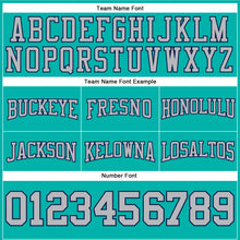 Load image into Gallery viewer, Custom Stitched Aqua Gray-Navy Football Pullover Sweatshirt Hoodie