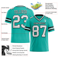 Загрузить изображение в средство просмотра галереи, Custom Aqua White-Black Authentic Football Jersey