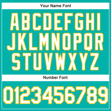 Загрузить изображение в средство просмотра галереи, Custom Aqua White-Yellow Authentic Baseball Jersey