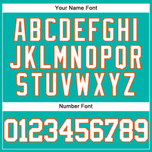 Загрузить изображение в средство просмотра галереи, Custom Aqua White-Orange Authentic Baseball Jersey