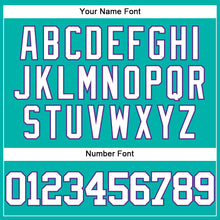 Загрузить изображение в средство просмотра галереи, Custom Aqua White-Purple Authentic Baseball Jersey