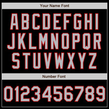 Charger l'image dans la galerie, Custom Black Gray-Red 3 Colors Arm Shapes Authentic Baseball Jersey