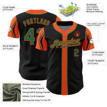 Загрузить изображение в средство просмотра галереи, Custom Black Kelly Green-Orange 3 Colors Arm Shapes Authentic Baseball Jersey