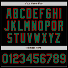 Загрузить изображение в средство просмотра галереи, Custom Black Kelly Green-Red 3 Colors Arm Shapes Authentic Baseball Jersey