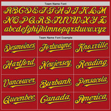 Charger l'image dans la galerie, Custom Red Gold-Navy 3 Colors Arm Shapes Authentic Baseball Jersey