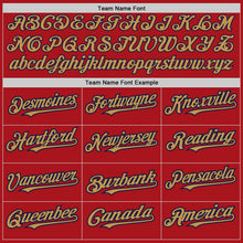 Загрузить изображение в средство просмотра галереи, Custom Red Old Gold-Navy 3 Colors Arm Shapes Authentic Baseball Jersey