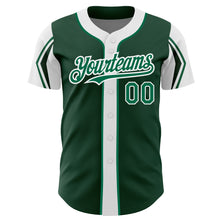 Charger l'image dans la galerie, Custom Green Kelly Green-White 3 Colors Arm Shapes Authentic Baseball Jersey