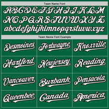 Load image into Gallery viewer, Custom Kelly Green White-Black 3 Colors Arm Shapes Authentic Baseball Jersey