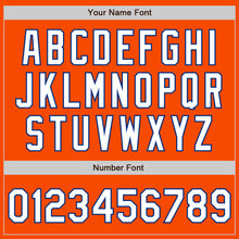 Загрузить изображение в средство просмотра галереи, Custom Orange White-Royal 3 Colors Arm Shapes Authentic Baseball Jersey