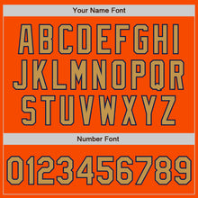 Загрузить изображение в средство просмотра галереи, Custom Orange Old Gold-Navy 3 Colors Arm Shapes Authentic Baseball Jersey