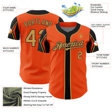 Загрузить изображение в средство просмотра галереи, Custom Orange Old Gold-Black 3 Colors Arm Shapes Authentic Baseball Jersey
