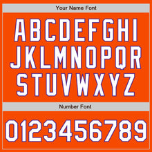 Load image into Gallery viewer, Custom Orange White-Purple 3 Colors Arm Shapes Authentic Baseball Jersey