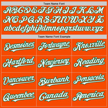 Load image into Gallery viewer, Custom Orange White-Kelly Green 3 Colors Arm Shapes Authentic Baseball Jersey