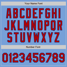 Загрузить изображение в средство просмотра галереи, Custom Light Blue Red-Royal 3 Colors Arm Shapes Authentic Baseball Jersey