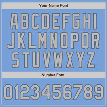 Charger l'image dans la galerie, Custom Light Blue Gray-Steel Gray 3 Colors Arm Shapes Authentic Baseball Jersey