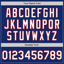 Загрузить изображение в средство просмотра галереи, Custom Royal White-Red 3 Colors Arm Shapes Authentic Baseball Jersey