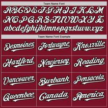 Load image into Gallery viewer, Custom Crimson White-Black 3 Colors Arm Shapes Authentic Baseball Jersey