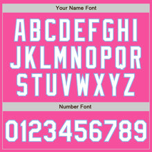 Load image into Gallery viewer, Custom Pink White-Light Blue 3 Colors Arm Shapes Authentic Baseball Jersey