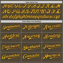 Load image into Gallery viewer, Custom Olive Gold-Black 3 Colors Arm Shapes Authentic Salute To Service Baseball Jersey