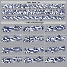 Charger l'image dans la galerie, Custom Gray White-Navy 3 Colors Arm Shapes Authentic Baseball Jersey