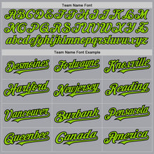 Charger l'image dans la galerie, Custom Gray Neon Green-Black 3 Colors Arm Shapes Authentic Baseball Jersey