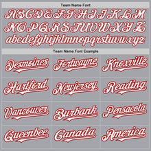 Charger l'image dans la galerie, Custom Gray White-Red 3 Colors Arm Shapes Authentic Baseball Jersey