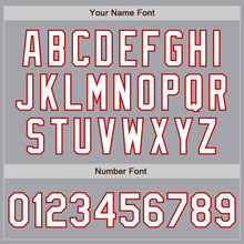 Charger l'image dans la galerie, Custom Gray White-Red 3 Colors Arm Shapes Authentic Baseball Jersey