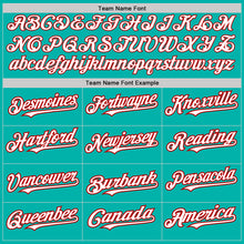 Charger l'image dans la galerie, Custom Aqua White-Red 3 Colors Arm Shapes Authentic Baseball Jersey