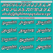 Загрузить изображение в средство просмотра галереи, Custom Aqua White-Black 3 Colors Arm Shapes Authentic Baseball Jersey