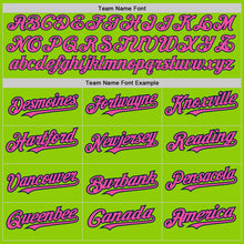 Laden Sie das Bild in den Galerie-Viewer, Custom Neon Green Pink-Navy 3 Colors Arm Shapes Authentic Baseball Jersey