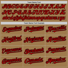 Laden Sie das Bild in den Galerie-Viewer, Custom Old Gold Red-Black 3 Colors Arm Shapes Authentic Baseball Jersey