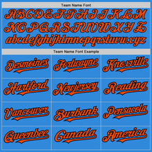 Загрузить изображение в средство просмотра галереи, Custom Electric Blue Orange-Black 3 Colors Arm Shapes Authentic Baseball Jersey