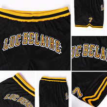 Загрузить изображение в средство просмотра галереи, Custom Black Gold-White Authentic Throwback Basketball Shorts