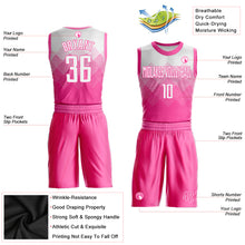 Загрузить изображение в средство просмотра галереи, Custom Pink White Round Neck Sublimation Basketball Suit Jersey